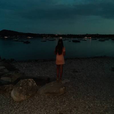 At night 